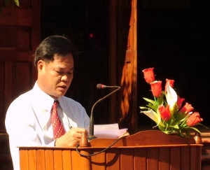 Đ/c Huỳnh Tấn Việt - Phó Bí thư Thường trực Tỉnh ủy, Chủ tịch HĐND tỉnh phát biểu tại buổi Lễ