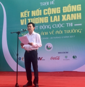 Ông Hoàng Văn Thức - Phó Tổng Cục trưởng Tổng Cục Môi trường phát biểu tại lễ Phát động cuộc thi (Nguồn: Internet).