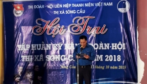 Khai mạc Hội trại tập huấn kỹ năng Đoàn, Hội thị xã Sông Cầu năm 2018.