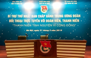 Sáng 21/3/2019, đối thoại trực tuyến giữa Bí thư thứ nhất Trung ương Đoàn với đoàn viên, thanh niên