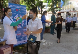 Đoàn viên thanh niên thành phố Tuy Hòa tham gia diễn tập cùng các lực lượng phục vụ bầu cử.