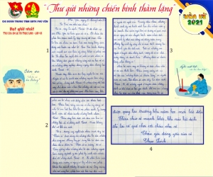 Bức thư của em Lê Vũ Thục Linh được đăng tải trên trang web của Trung tâm GDTX Phú Yên. Ảnh: THIÊN LÝ