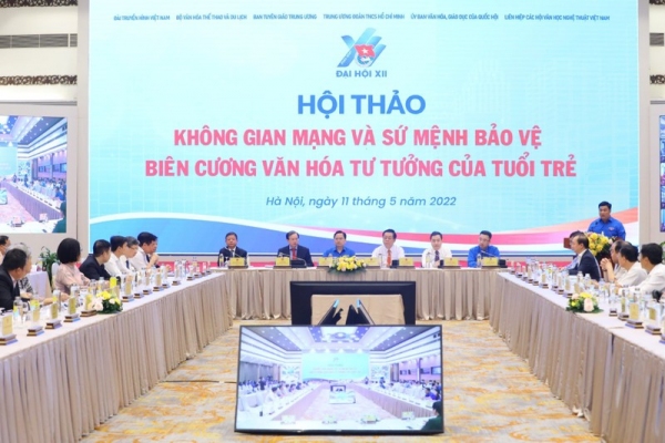 Hội thảo “Không gian mạng và sứ mệnh bảo vệ biên cương văn hóa tư tưởng của tuổi trẻ”. Ảnh: Đoàn TNCS Hồ Chí Minh.