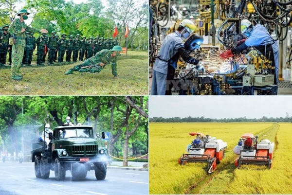 Ngày nay, tinh thần thi đua ái quốc vẫn được phát huy trên tất các các lĩnh vực. Ảnh: qdnd.vn và TTXVN