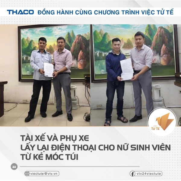 Tài xế và Phụ xe lấy lại điện thoại cho nữ sinh từ kẻ móc túi