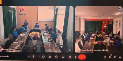 Hội nghị trực tuyến về tình hình tổ chức bộ máy, biên chế cơ quan Tỉnh Đoàn Đắk Lắk và Tỉnh Đoàn Phú Yên sau sáp nhập