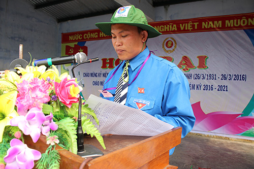 Đồng chí Nguyễn Vũ Thành Phi, Bí thư Huyện đoàn, ôn lại truyền thống của Đoàn TNCS Hồ Chí Minh