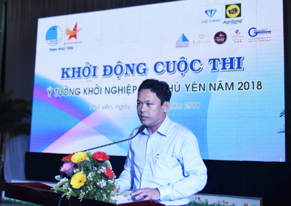 Anh Phan Xuân Hạnh - UVBCH Trung ương Đoàn, Bí thư Tỉnh Đoàn, Chủ tịch Hội LHTN Việt Nam tỉnh phát động Cuộc thi.