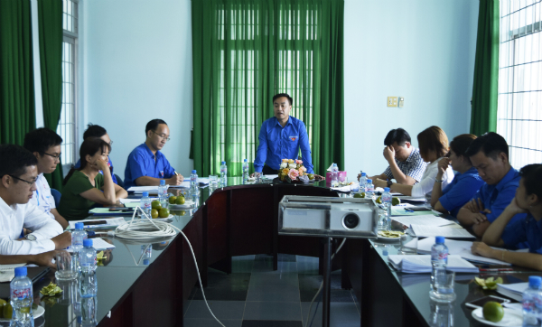 Quang cảnh buổi làm việc của đoàn công tác Ban Thư ký Trung ương Hội Sinh viên Việt Nam với Ban Thư ký Hội Sinh viên Việt Nam tỉnh Phú Yên.