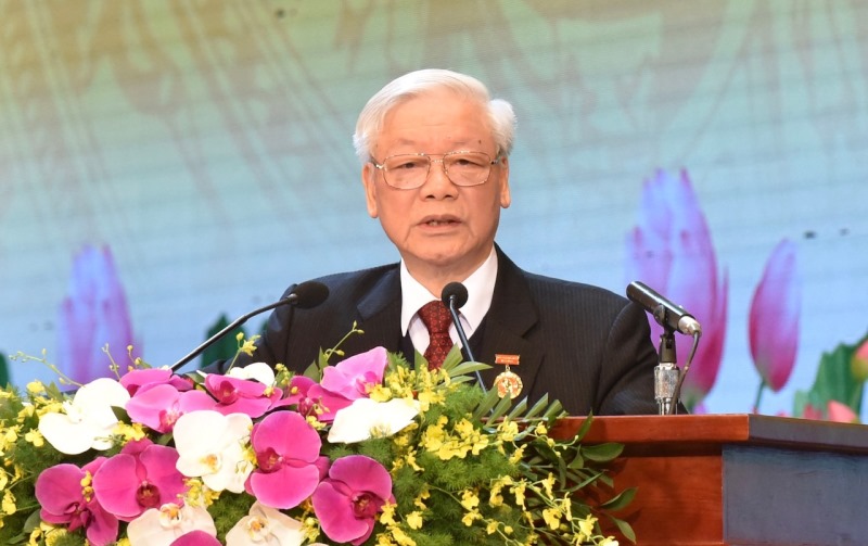 Tổng Bí thư, Chủ tịch nước Nguyễn Phú Trọng phát biểu tại đại hội.