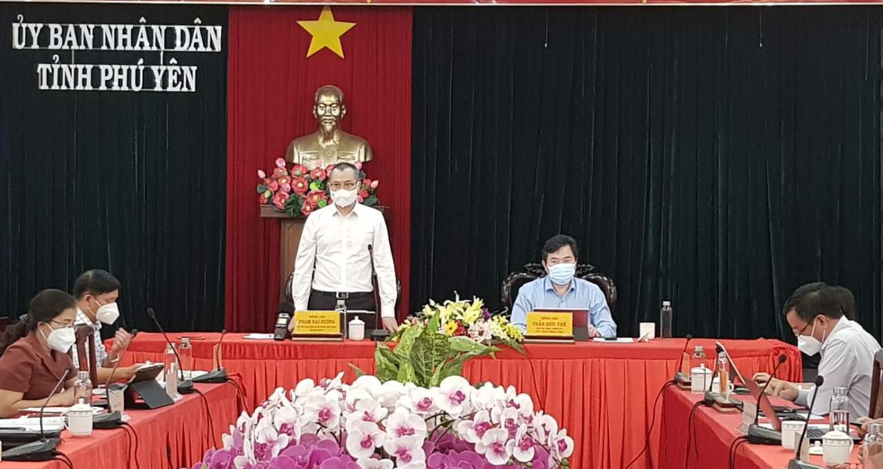 Bí thư Tỉnh ủy Phú Yên Phạm Đại Dương phát biểu chỉ đạo tại hội nghị trực tuyến.