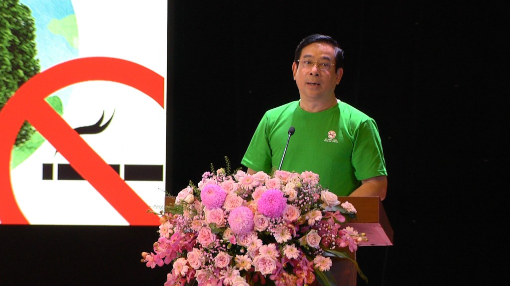 PGS.TS Lương Ngọc Khuê, Cục trưởng Cục Quản lý Khám chữa bệnh, Giám đốc Quỹ PCTH của thuốc lá phát biểu.