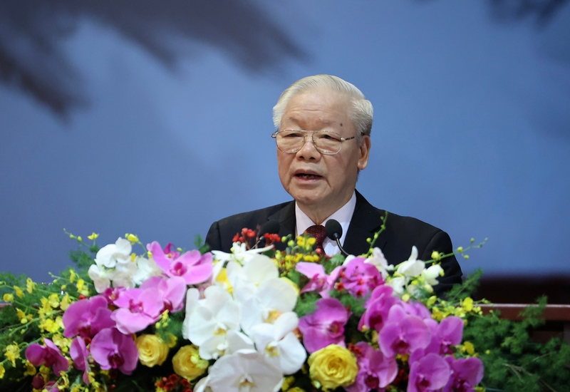 Thay mặt lãnh đạo Đảng, Nhà nước, Tổng Bí thư Nguyễn Phú Trọng phát biểu chỉ đạo đại hội.