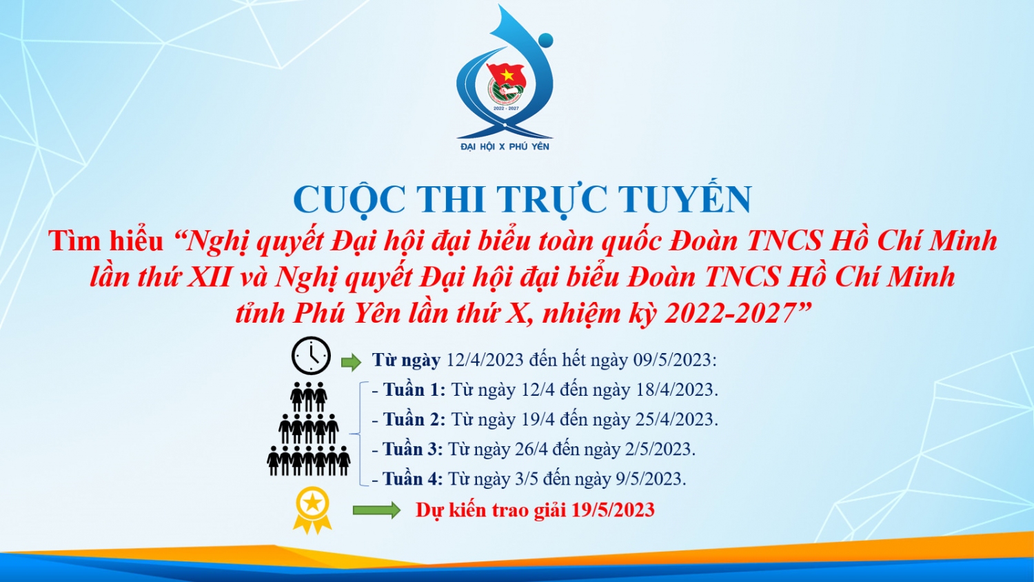 Triển khai Cuộc thi tìm hiểu “Nghị quyết Đại hội Đại biểu toàn quốc Đoàn TNCS Hồ Chí Minh lần thứ XII, Nghị quyết Đại hội đại biểu Đoàn TNCS Hồ Chí Minh tỉnh Phú Yên lần thứ X, nhiệm kỳ 2022-2027” 