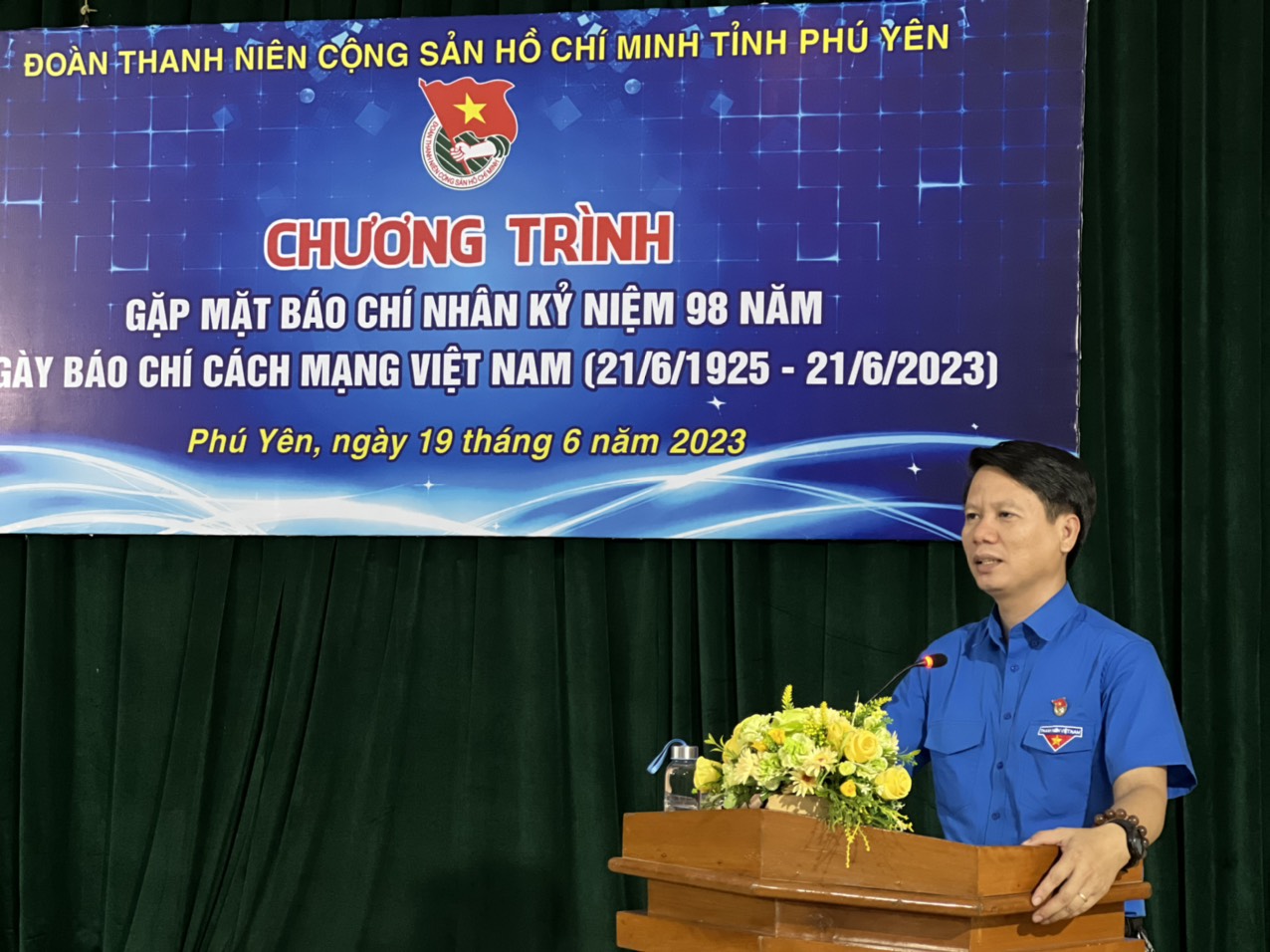 Đồng chí Lương Minh Tùng - Bí thư Tỉnh Đoàn phát biểu tại chương trình.