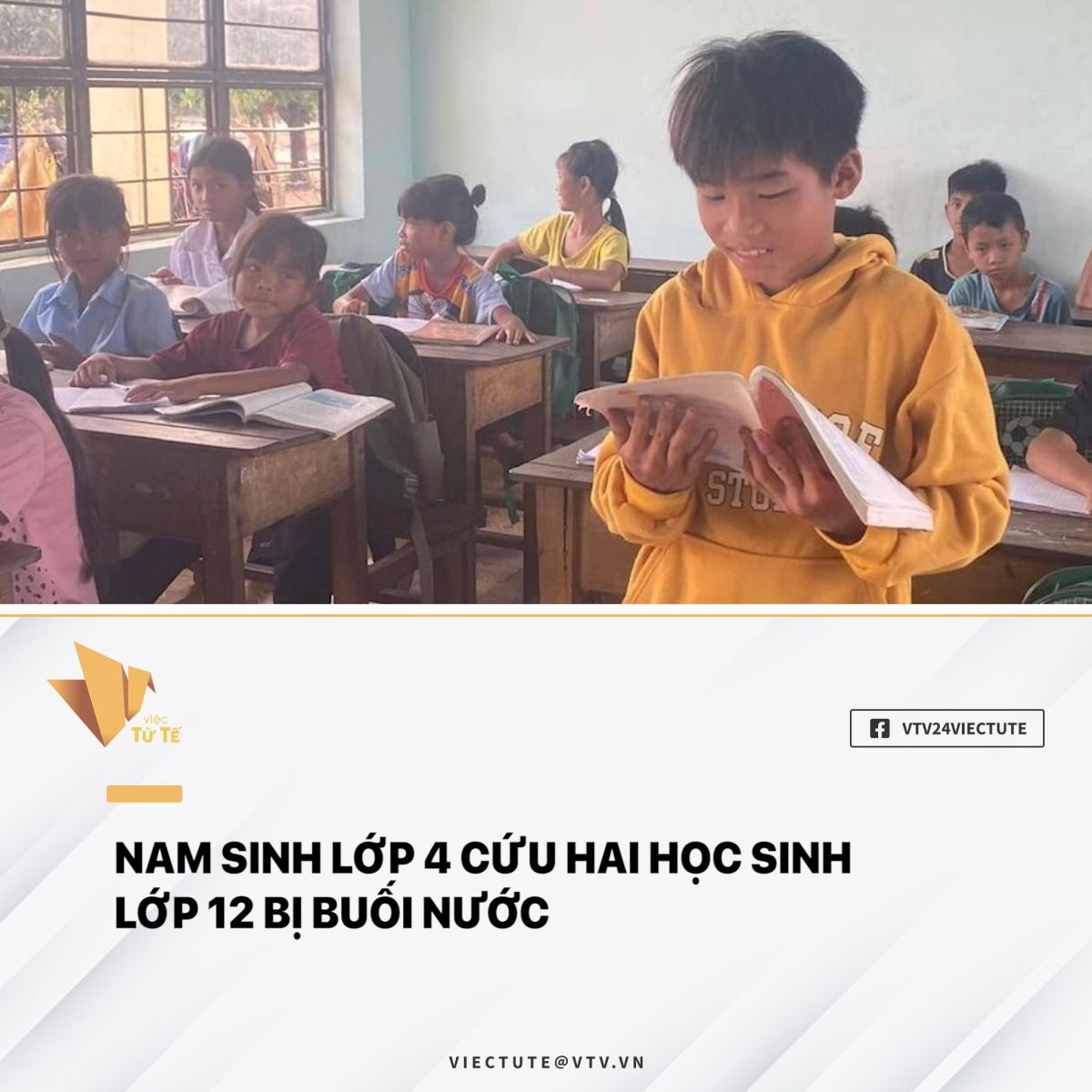 Nam sinh lớp 4 cứu hai học sinh lớp 12 bị đuối nước