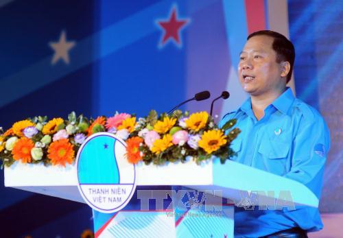 Chủ tịch Trung ương Hội LHTN Việt Nam Nguyễn Phi Long phát biểu ôn lại truyền thống tại lễ kỷ niệm.
